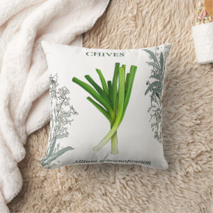 Chives — Allium schoenoprasum Throw Pillow