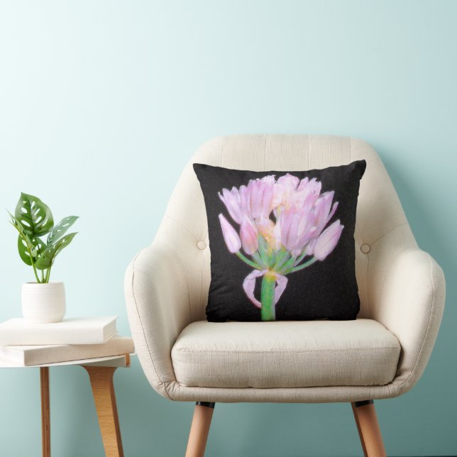 Chives Flower Throw Pillow (Chair)