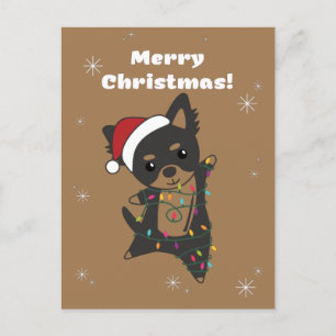 Chiwawa Christmas Dog Winter Animals Dogs Holiday Postcard