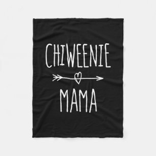 chiweenie mama chihuahua mom gift fleece blanket