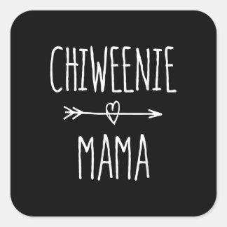 chiweenie mama chihuahua mom gift square sticker