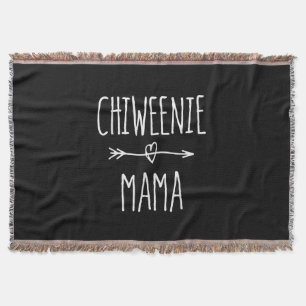 chiweenie mama chihuahua mom gift throw blanket