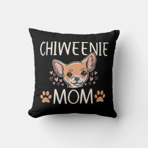chiweenie mom chihuahua cute dog owner love lover throw pillow