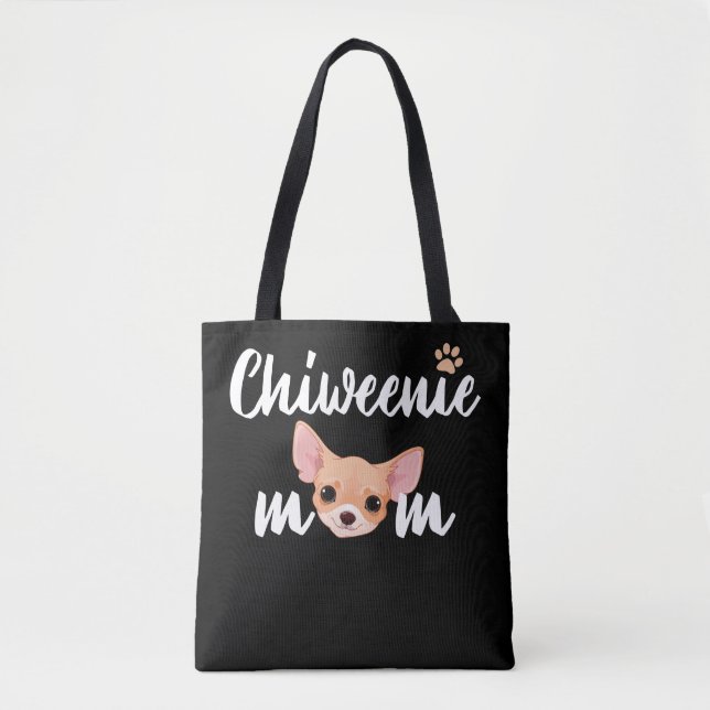 Chiweenie Mom Pet Dog Lovers Mama Gift Idea Tote Bag (Front)