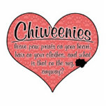 Chiweenie Paw Prints Dog Humour Photo Sculpture Ornament<br><div class="desc">This design is a celebration of the many gifts that our beloved Chiweenies can bring into our lives, though we may appreciate some of those gifts more than others! On a large heart covered with puppy pawprints (and a small stain in the corner!), the words read 'Chiweenies leave paw prints...</div>
