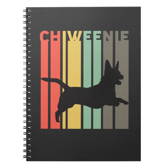 Chiweenie Silhouette - Cute Chiweenie Dog Gift Notebook (Front)