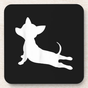 chiweenie yoga ness gift, chihuahua dachshund coaster