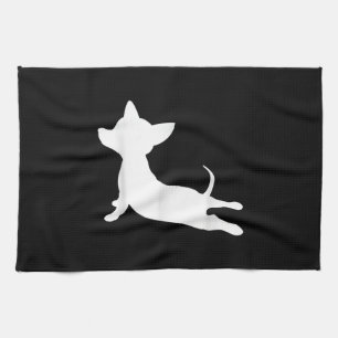 chiweenie yoga ness gift, chihuahua dachshund kitchen towel