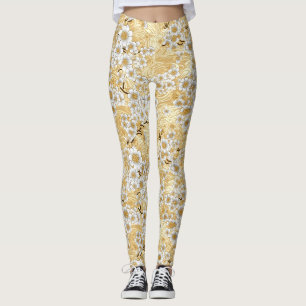 Chiyogami Plum Blossom Floral Pattern Leggings