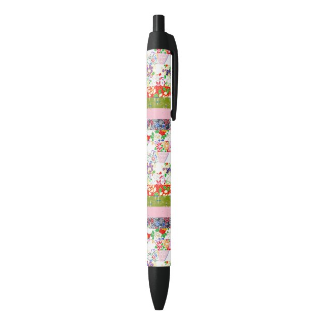 Chiyogami Rice Paper Seamless Pattern Black Ink Pen (Bottom (Vertical))