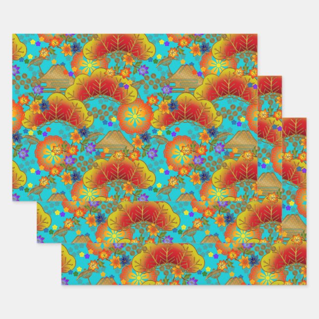 Chiyogami Yuzen Washi Style motif papier enveloppe (Lot)