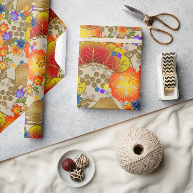 Chiyogami Yuzen Washi Style pattern Wrapping Paper (Crafts)