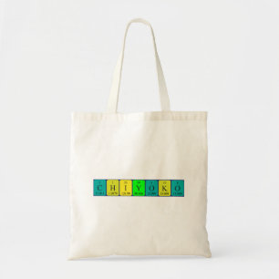 Chiyoko periodic table name tote bag