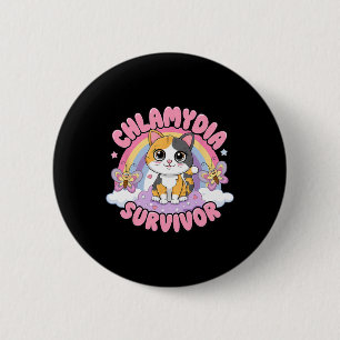 Chlamydia Survivor Cat Meme Funny Shirts For Men A 2 Inch Round Button