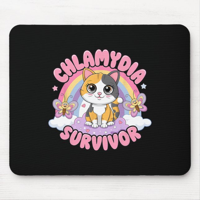 Chlamydia Survivor Cat Meme Funny Shirts For Men A Mouse Pad (Front)