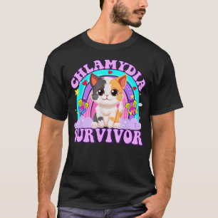 Chlamydia Survivor Cat Rainbow T-Shirt