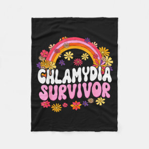 Chlamydia Survivor Funny Graphic Fleece Blanket