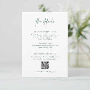 Chloe Evergreen Elegant Wedding Enclosure Card