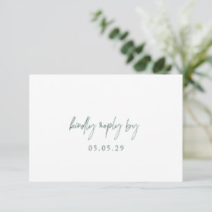 Chloe Evergreen Elegant Wedding RSVP Card
