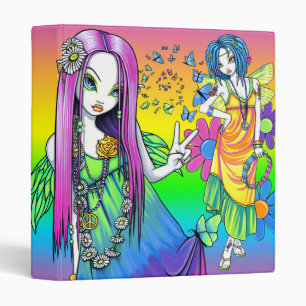 "Chloe & Harmony" Rainbow Hippie Fairy Binder
