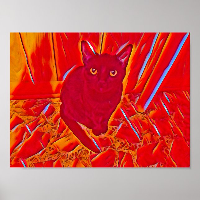 Chloe in Red Flame Paint Poster (Front)