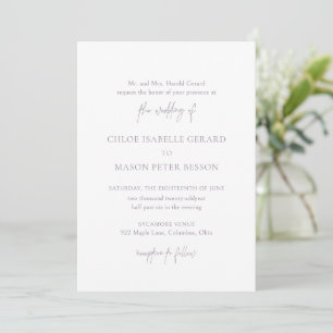 Chloe Lavender Fog Elegant Wedding Invitation