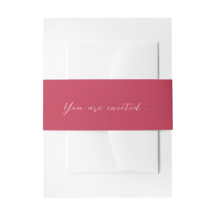 CHLOE Modern Bold Pink Invitation Belly Band