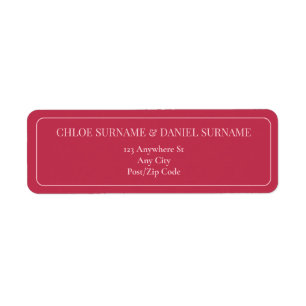 CHLOE Modern Bold Pink RSVP Return Address Label