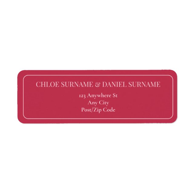 CHLOE Modern Bold Pink RSVP Return Address Label (Front)
