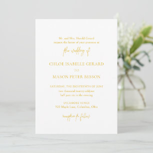 Chloe Mustard Yellow Elegant Wedding Invitation