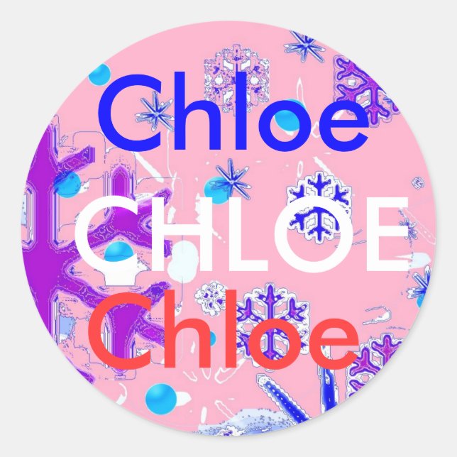 Chloe name stickers (Front)
