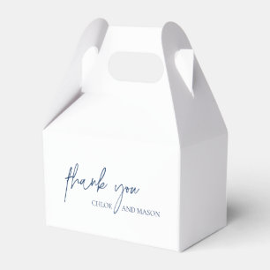 Chloe Navy Blue Elegant Wedding Favor Box
