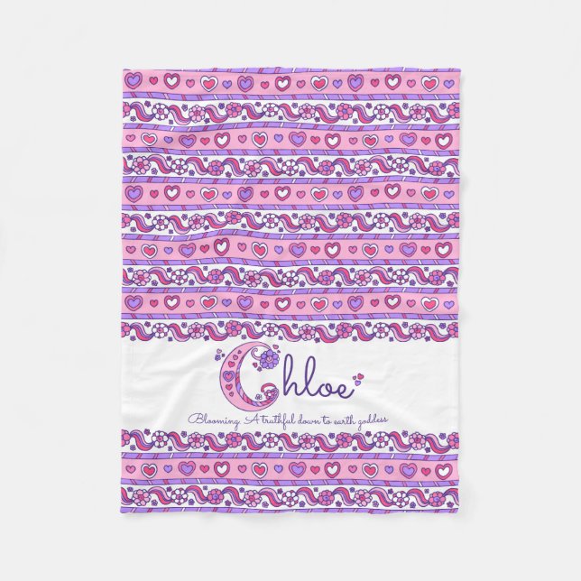 Chloe nom C personnalisé signifiant couverture enf (Devant)