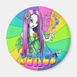 "Chloe" Rainbow Peace Hippie Fairy Magnet