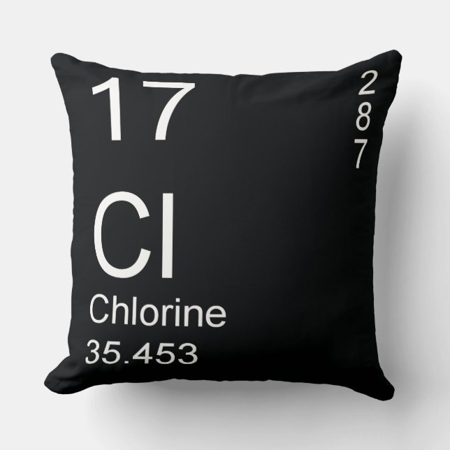 Chlorine Throw Pillow (Front)