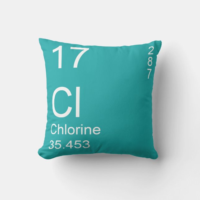 Chlorine Throw Pillow (Front)