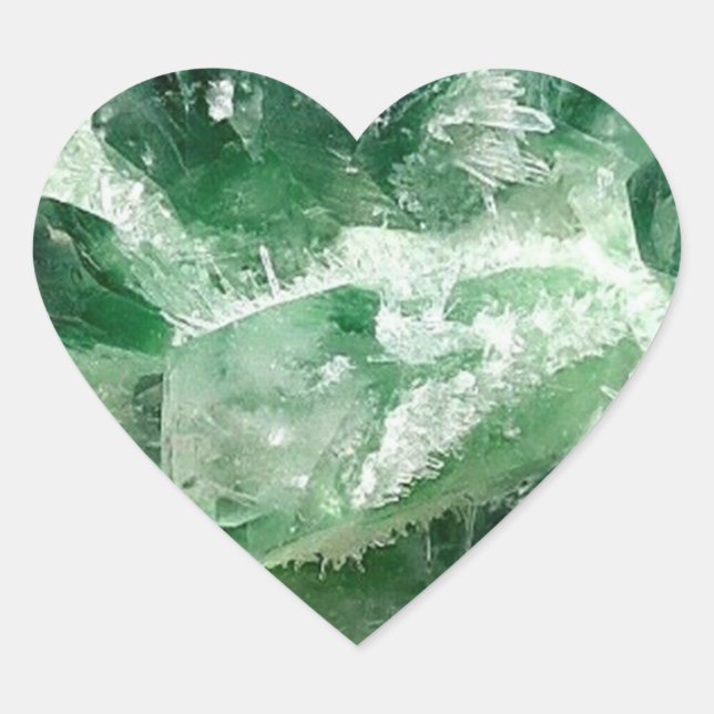 Chlorite Quartz Rock Crystal  Heart Sticker (Front)
