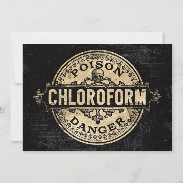 Chloroform Poison Label Vintage Style Invitation (Front)