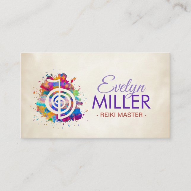 Cho ku Rei in colourful splatter Business Card (Front)