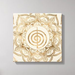 Cho Ku Rei - pastel gold lotus mandala Canvas Print