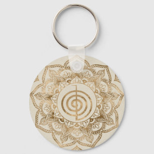 Cho Ku Rei — pastel gold lotus mandala Keychain
