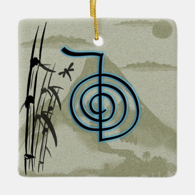Cho Ku Rei Reiki Mountain Ceramic Ornament (Front)