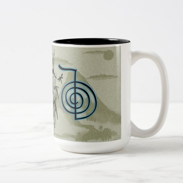 Cho Ku Rei Reiki Mountain Two-Tone Coffee Mug (Right)
