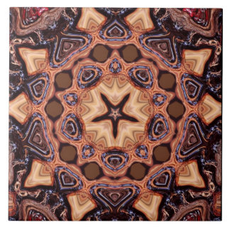 Choc Chip Mandala Geometry Ceramic Tile