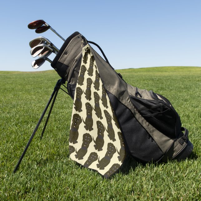 Choc Labrador Dog Design Any Colour Background Golf Towel (Green)