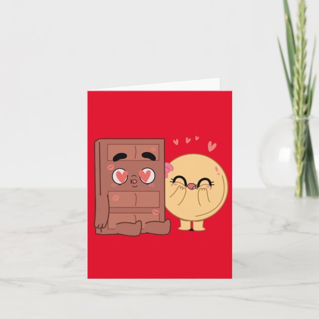 Choco And Pancake Couples Love Valentine Matching  Invitation (Front)