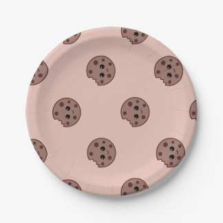 Choco-chip cookies pattern paper plates 