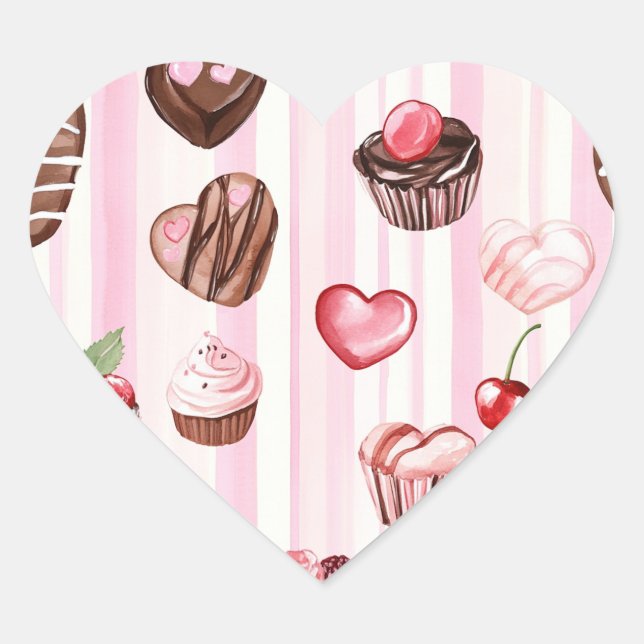 Choco Heart Valentine's Day Stickers (Front)