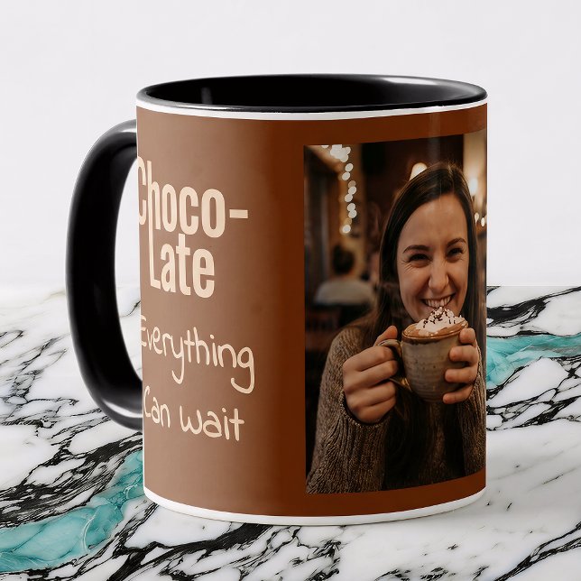 Choco-Late Everything Can Wait Photo Mug (Creator Uploaded)