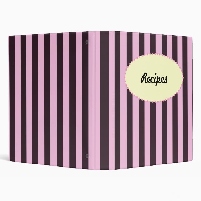 Choco-Pink Stripes Recipe Binder (Background)